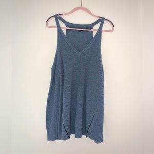 Blue American Eagle Cold Shoulder Sweater